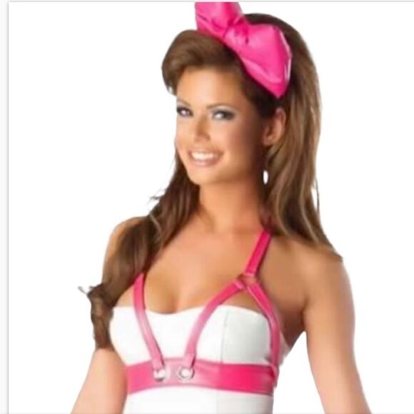 Josie LovesJ Valentine Line Cage Halter In Pink Size Small - Picture 1 of 11